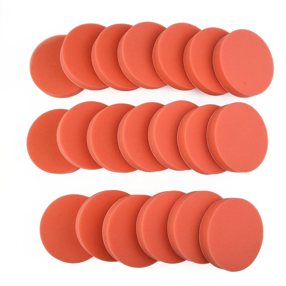 20pcs 125mm 5 Inch Flat Sponge Polishing Buffing For Pads Compatible with For Car Polisher for Waxing and Cleaning
