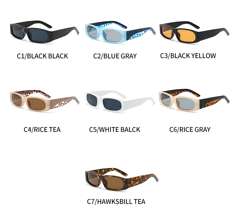 Schwarze Sonnenbrille im Hiphop-Stil mit schmalem Rahmen für Herren im Retro-Stil, mühelose orangefarbene Sonnenbrille UV400 – Detail 5