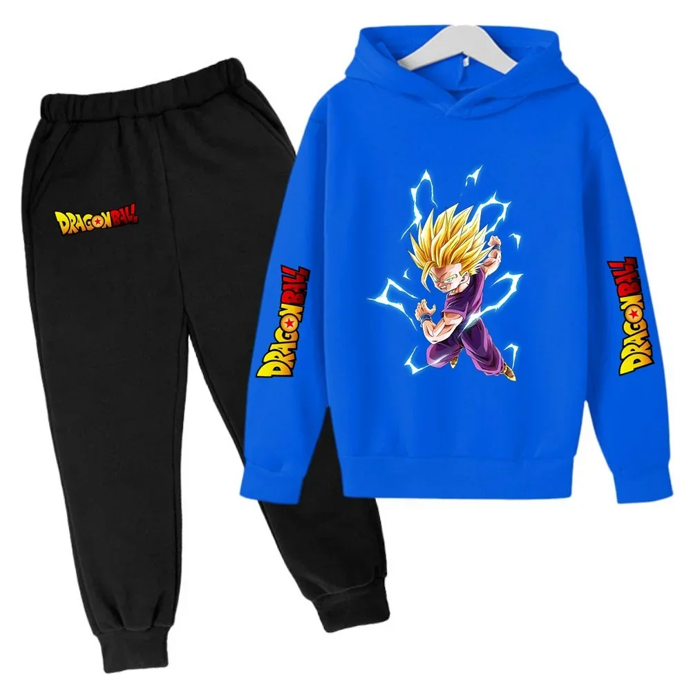 Children's Hoodie Suit Sizes 100-160 Goku Warm Dragon Ball Tops 2024 New Winter Fashion Lovely Kids Clothes Boys Kawaii Anime