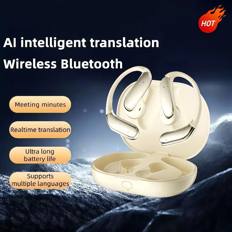 

Q102 AI-переводчик, беспроводной Bluetooth-светильник, мини-затычки для ушей высокого качества, защита от пота, HD качество звука, стерео универсальная гарнитура