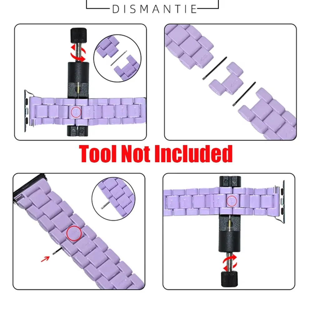 Ceramic Look Three Row Link Watch Band 20mm 22mm for Samsung Gear S3 Frontier Breathable Durable Replacement Strap Men Women