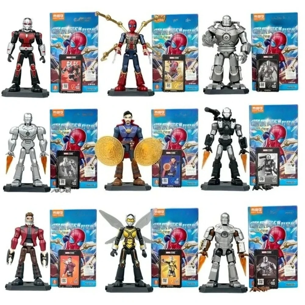

Original Blokees Iron Man Iron Spider MK1 War Machine Blind box Doll Assembly Action Figure Collection Movie Model Kids Toy Gift