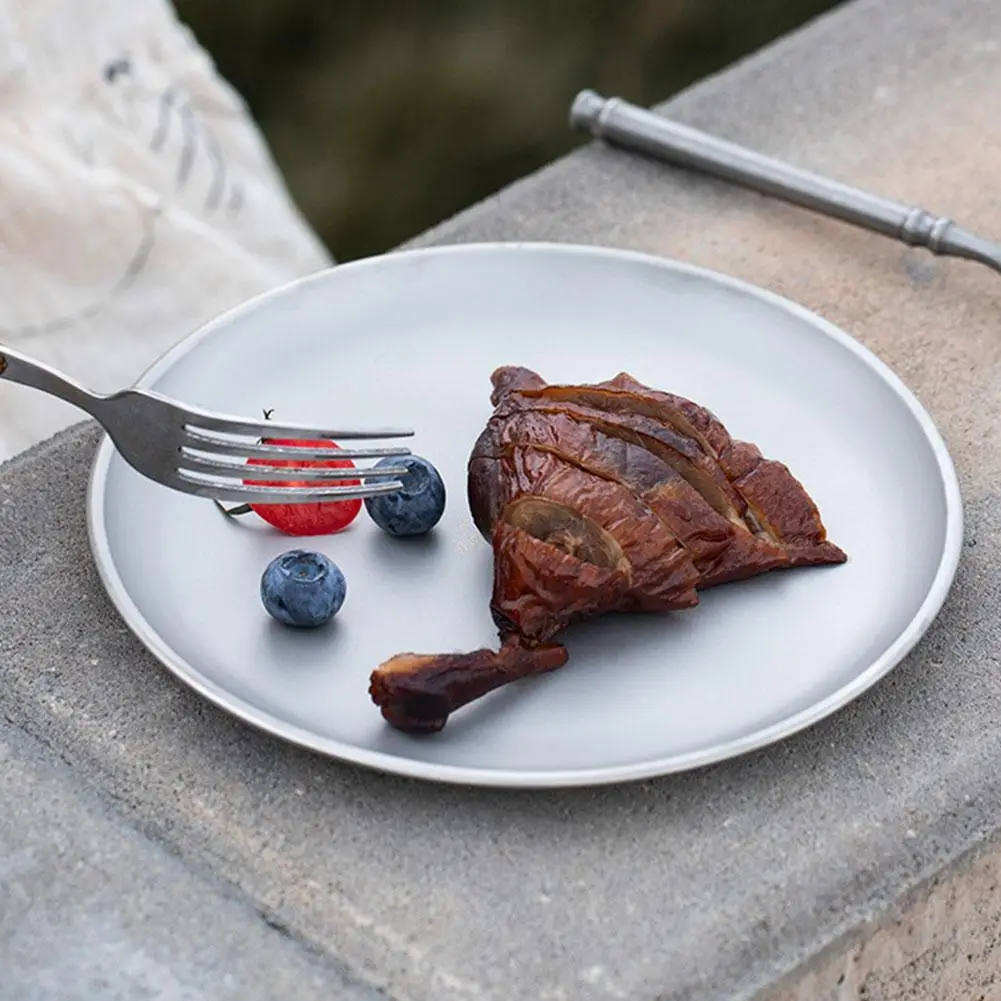 Титановая очищающая тарелка, уличная тарелка для пикника, портативная дорожная посуда, устойчивая к ржавчине посуда для багажника, креативная тарелка для мытья посуды