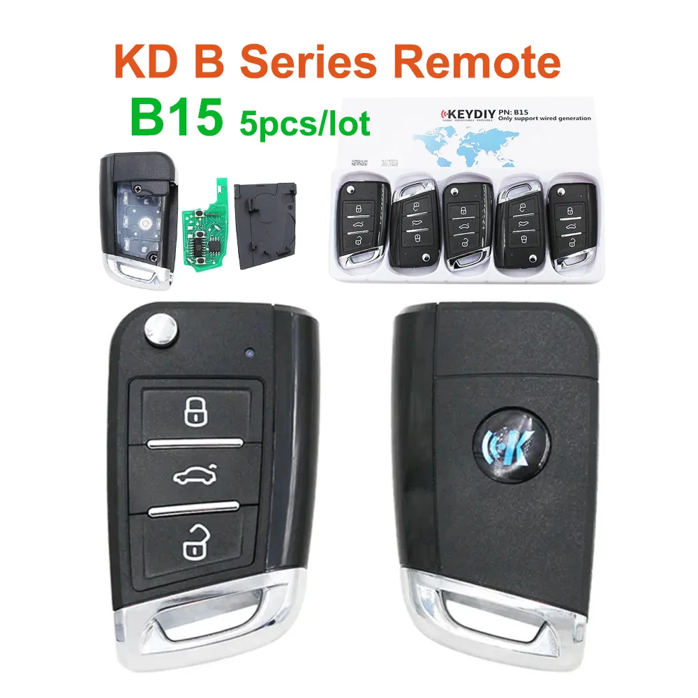 

5pcs/lot KEYDIY B Series B15 Universal KD MQB Style Remote Key 3 Button for KD900 KD900+ URG200 KD-X2 for VW MQB style