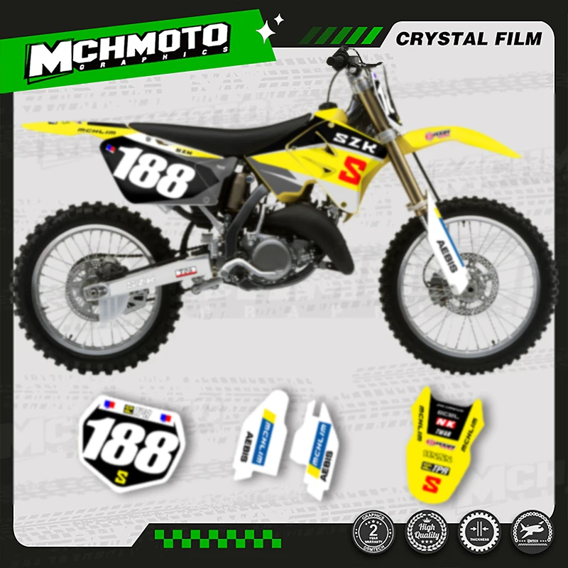 

MCHMFG MOTO Custom Team мотоциклетная графика фоновая наклейка наборы наклеек для SUZUKI RM125-250 2001 2002 2003 2004-2012