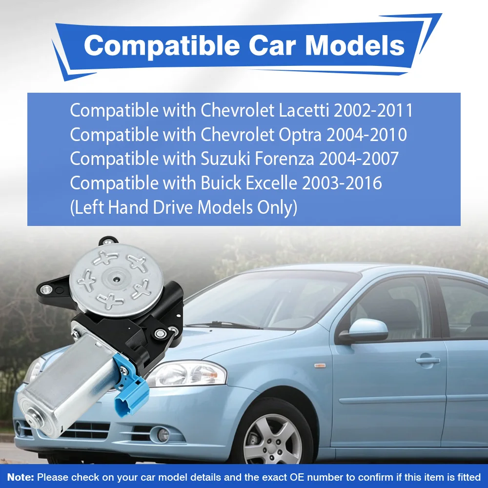 

2 Pins Power Window Regulator Lift Motor Front Left /Right For Chevrolet Lacetti Optra Suzuki 96475128, 96475129, 96549516