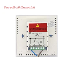 Termostato de bobina de ventilador digital para calefacción, control remoto de refrigeración opcional, 2P