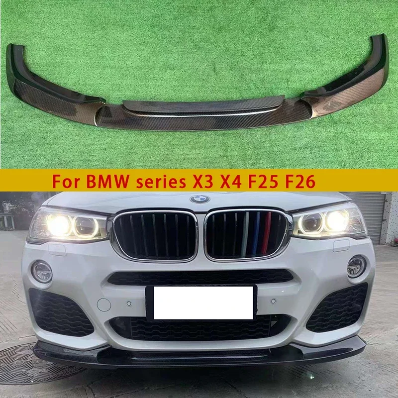 For BMW X4 F26 X3 F25 2014-2017 Carbon Fiber Car Front Bumper Diverter Spoiler Diffuser Front lip chin Car Accessories body kit