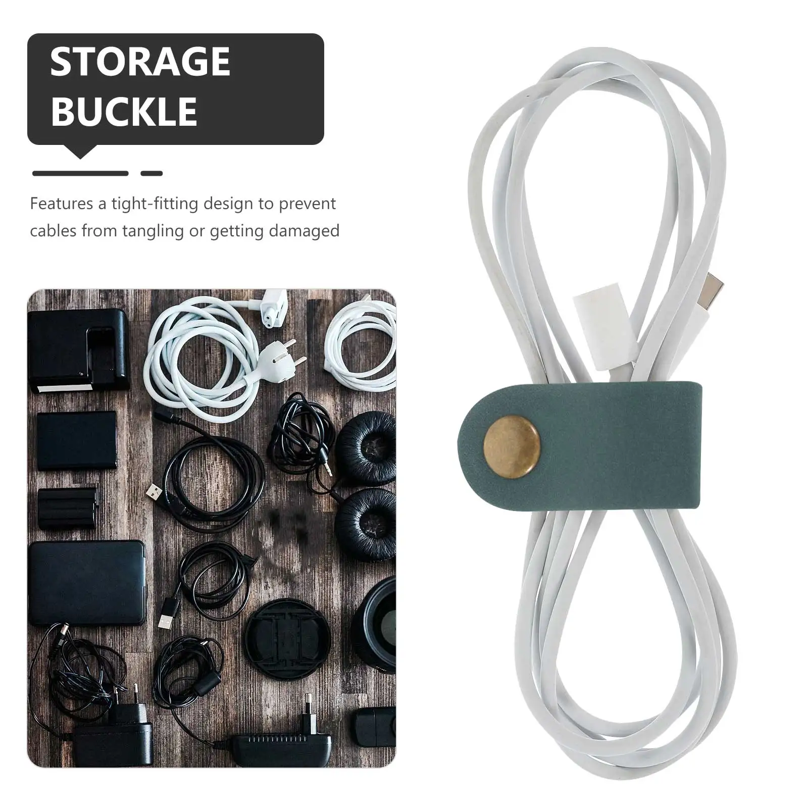 

5pcs Cable Organizer Line Organizing Cowhide Cord Wraps for Charging Cords USB Earphone Wire Management Household Strap Durable