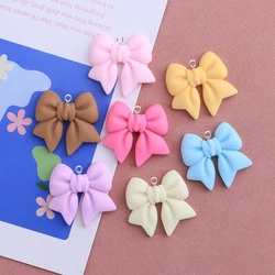 10pcs Kawaii Colorful Candy Color Bowknot Resin Charms for Jewelry Making DIY Handmade Pendants Keychain Earrings Accessories