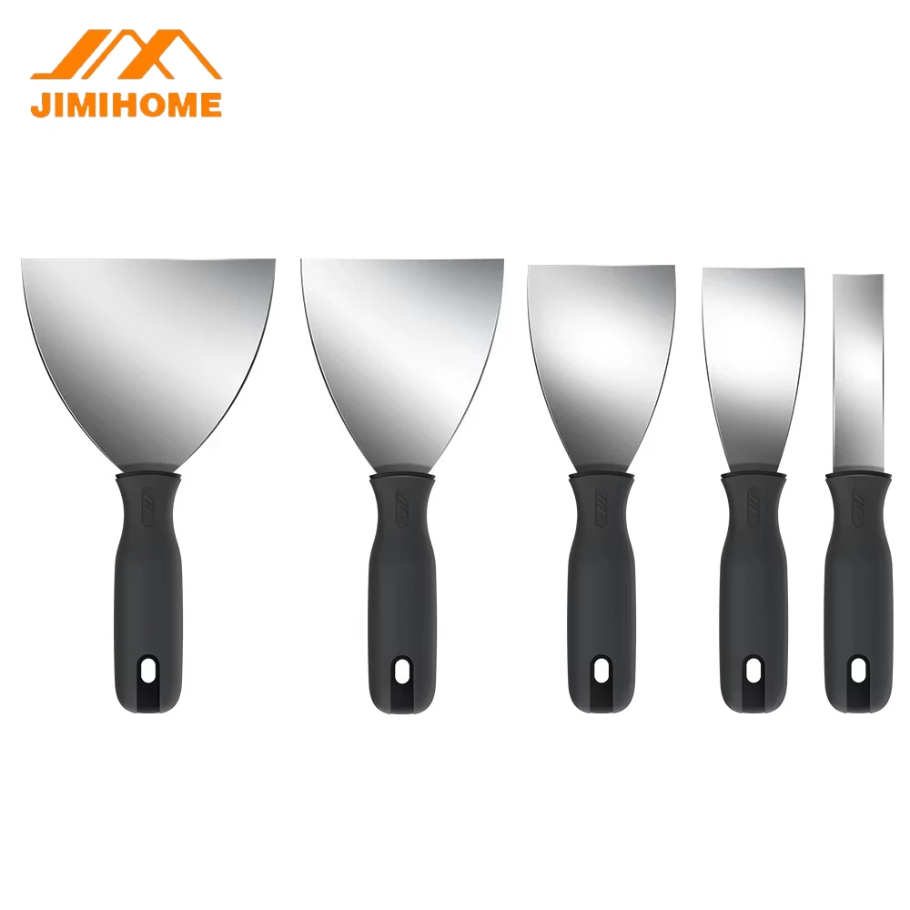 

JIMIHOME 1 ''2'' 3'' 4'' 5'' металлический скребок из нержавеющей стали, зеркальный полировальный шпатель, пластиковая ручка, скребок для краски, инструмент