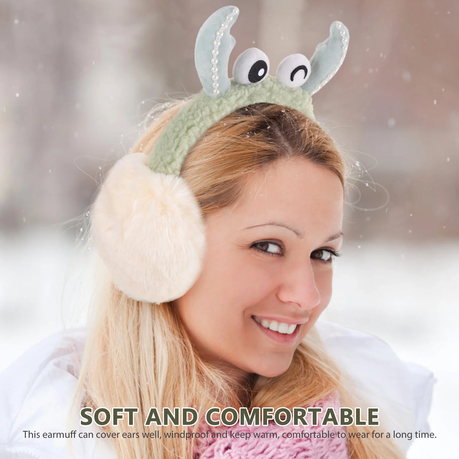 

Ear Muffs Winter Women Earmuffs Outdoor Warmer Light Miss Ear Cover Crab Headband Earmuffs