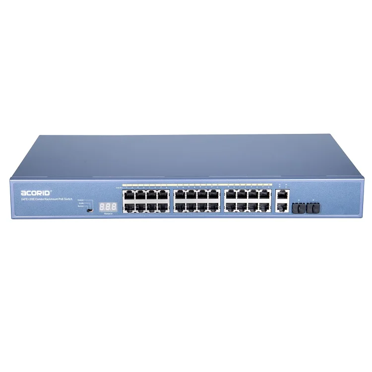 Factory 24 ports 10/100M ethernet fiber switch POE Hub with 2GE + 2SFP ( Combo )