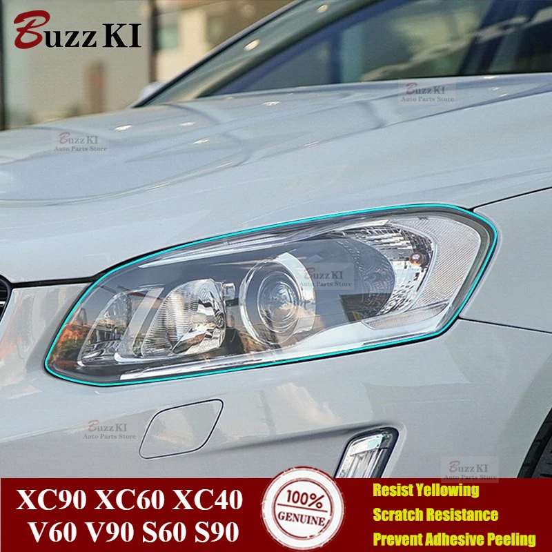 

For Volvo XC90 XC60 XC40 V60 V90 S60 S90 Accessories Car Headlight Protective Film Restoration Transparent Black TPU Sticker