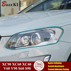 For Volvo XC90 XC60 XC40 V60 V90 S60 S90 Accessories Car Headlight Protective Film Restoration Transparent Black TPU Sticker
