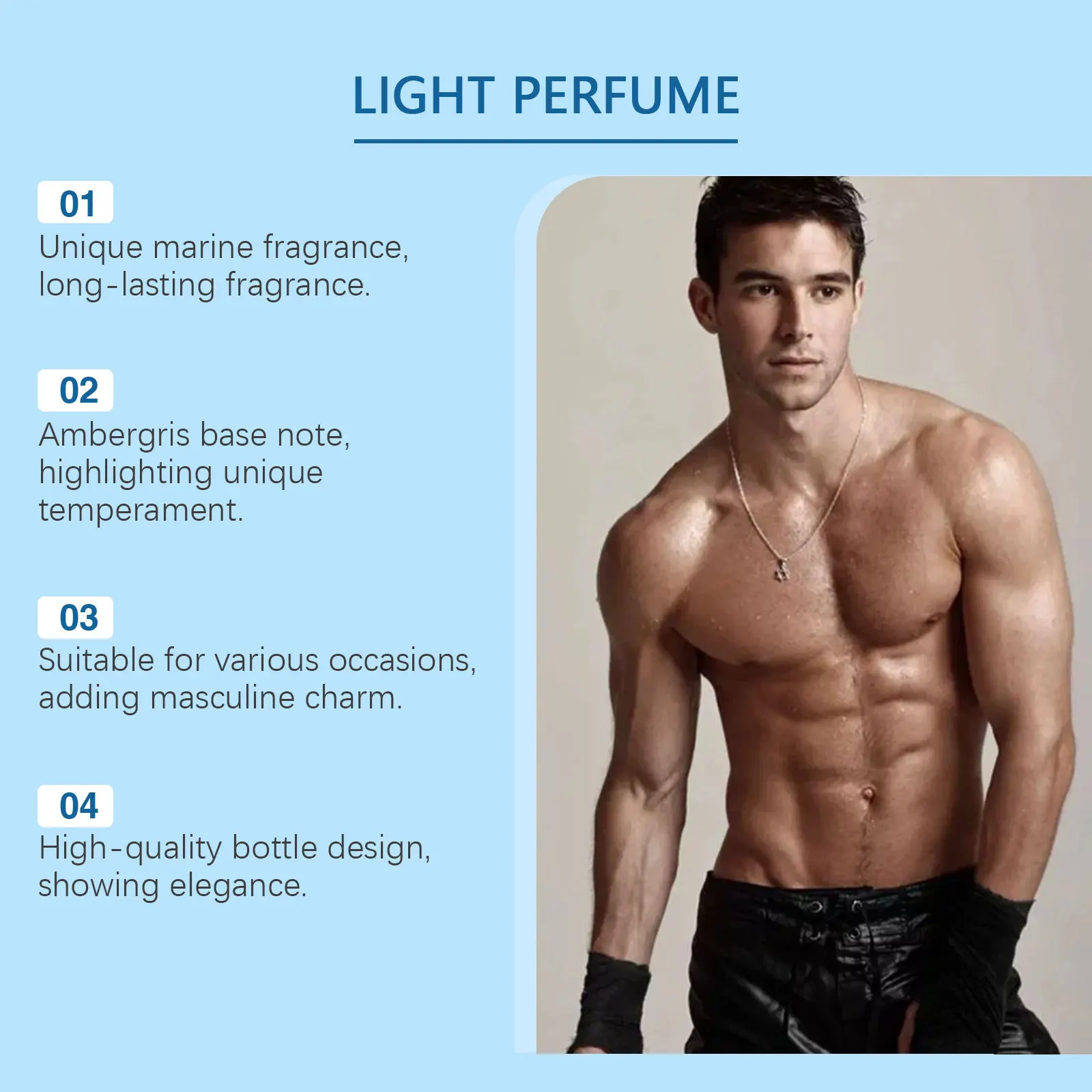 Roxelis Men Ambergris Perfume Spray Release Mood Keep Charm Dating Flirting Long Lasting Fresh Portable Pheromone Cologne Perfum