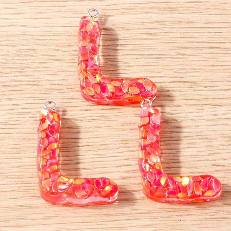 5 Stück Harz-Buchstabenanhänger in Bonbonfarben, 26 Buchstaben von A bis Z, zum Basteln von Schmuck, Ohrringen, Anhängern, Halsketten, Armbändern, für DIY-Projekte und als Geschenk. – Detail 15