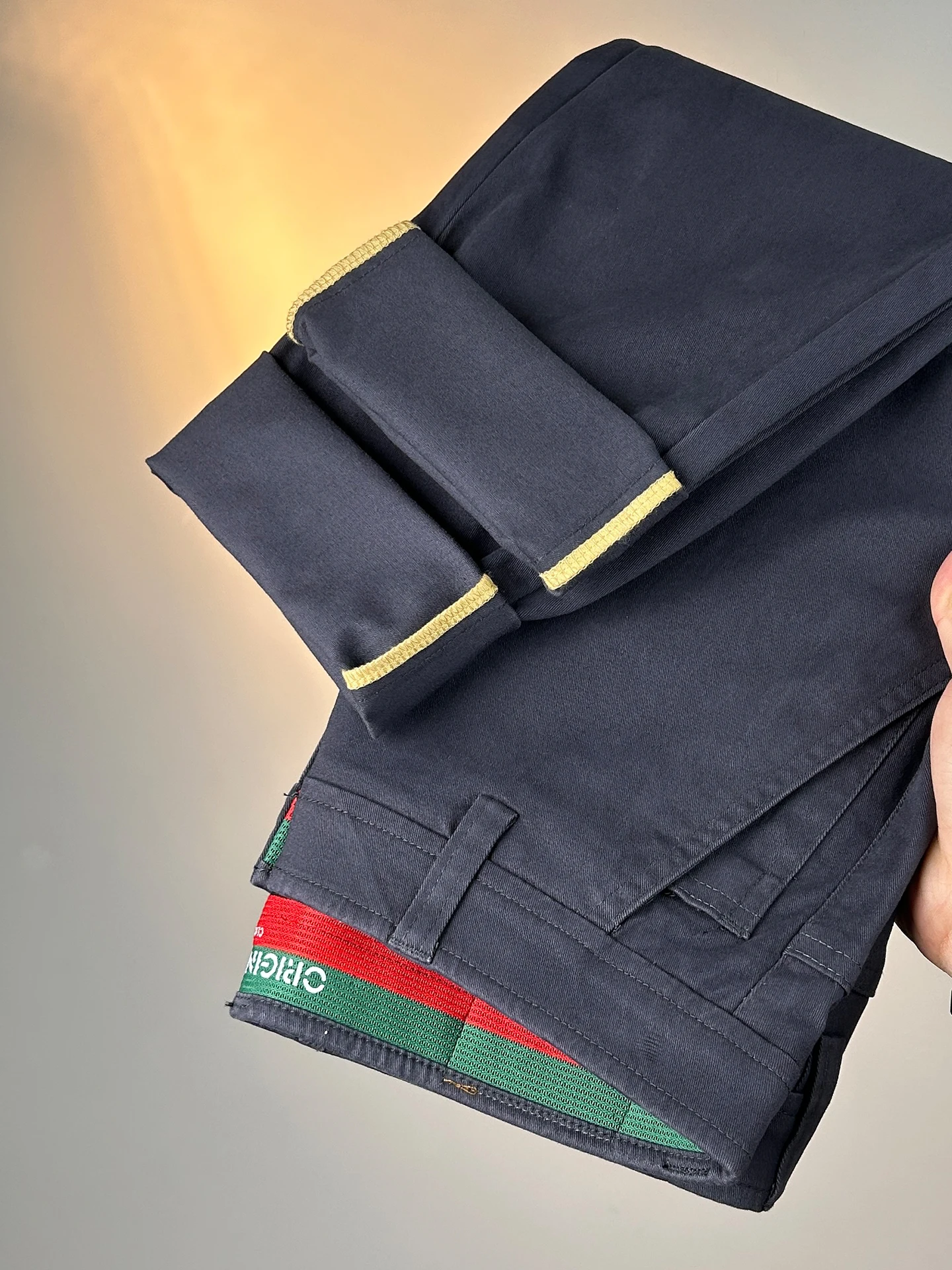 

Hong Kong High-End Men's Slim Fit Straight Leg Casual Pants Winter New Sle Elastic Busin Fce Lined Long Pants