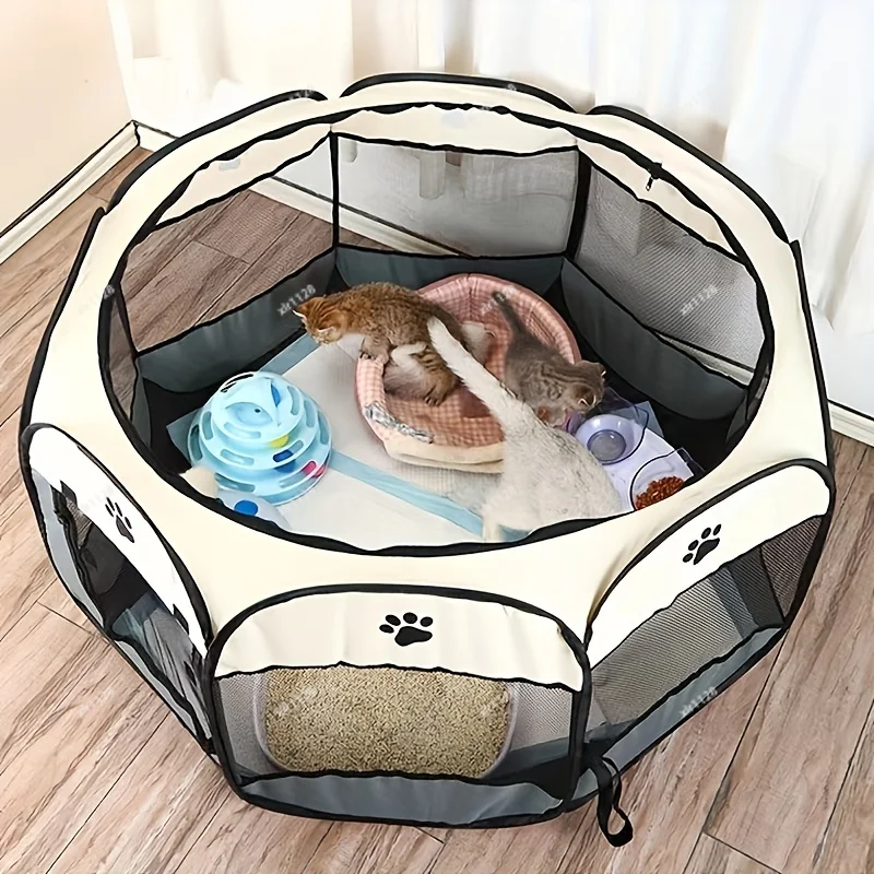 

Foldable Pet Play Fence Tent Oxford Cloth Scratch Resistant for Cat Dog Rabbit