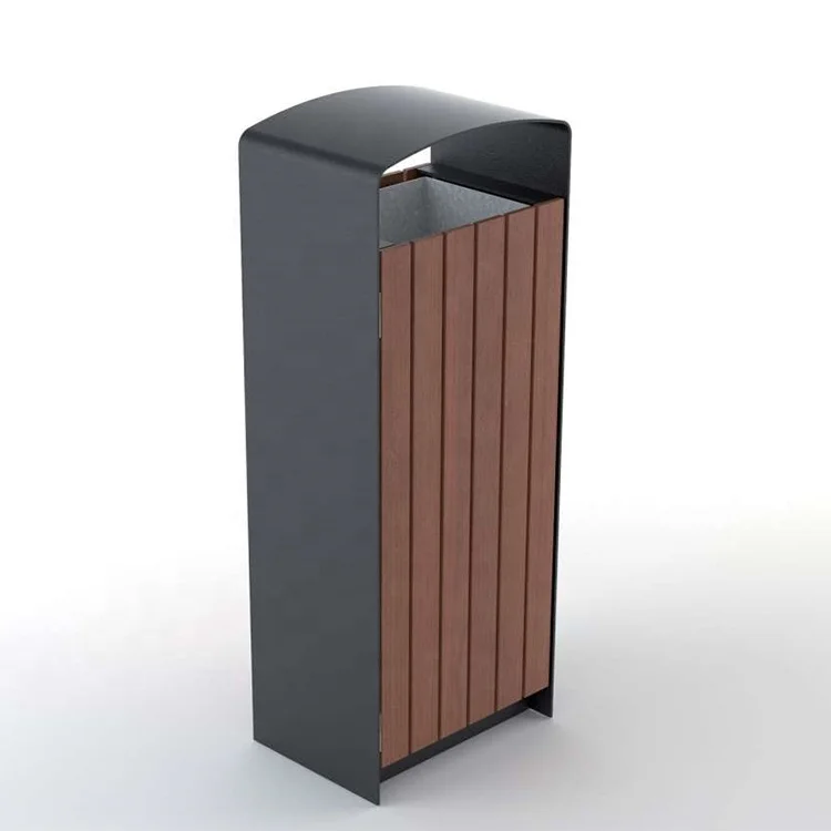 

Rectangle Public Steel Garbage Can Park Street Metal Recycling Waste Trash Bin