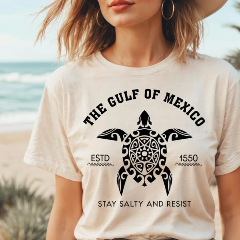 Salty Gulf of Mexico Stay Resistance Unisex Shirt Resist Anti Democrat Gift graphic tshirts High quality cotton Short-sleev