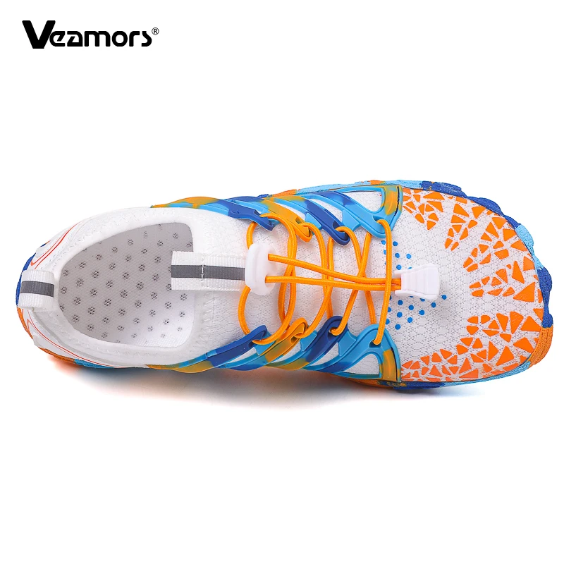 Colorful Breathable Men's Water Sport Shoes Women Quick Dry Aqua Shoes Non-slip Soft Sole Beach Wading Shoes for Surfing Boating
