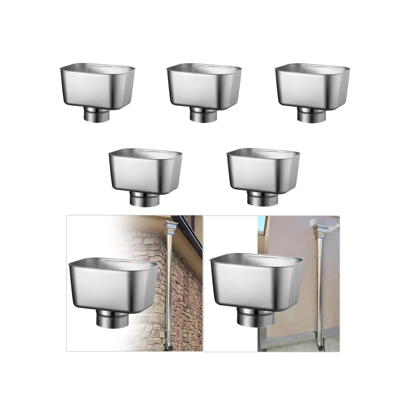 Goot Downspout Adapter Efficiënte Praktische Accessoires Roestvrij Staal Voor Buiten Afvoerpijp Dak Watercollector Voor Wanden