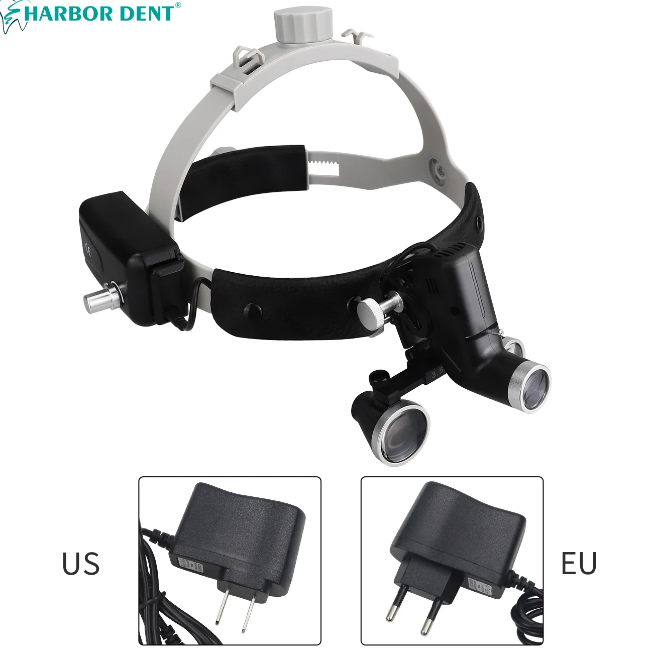 Wireless Dental LED Headlight 2.5X/3.5X Headband Binocular Loupes 5W LED Brightness Spot Ajustable Headlamp  For Dental Surgical