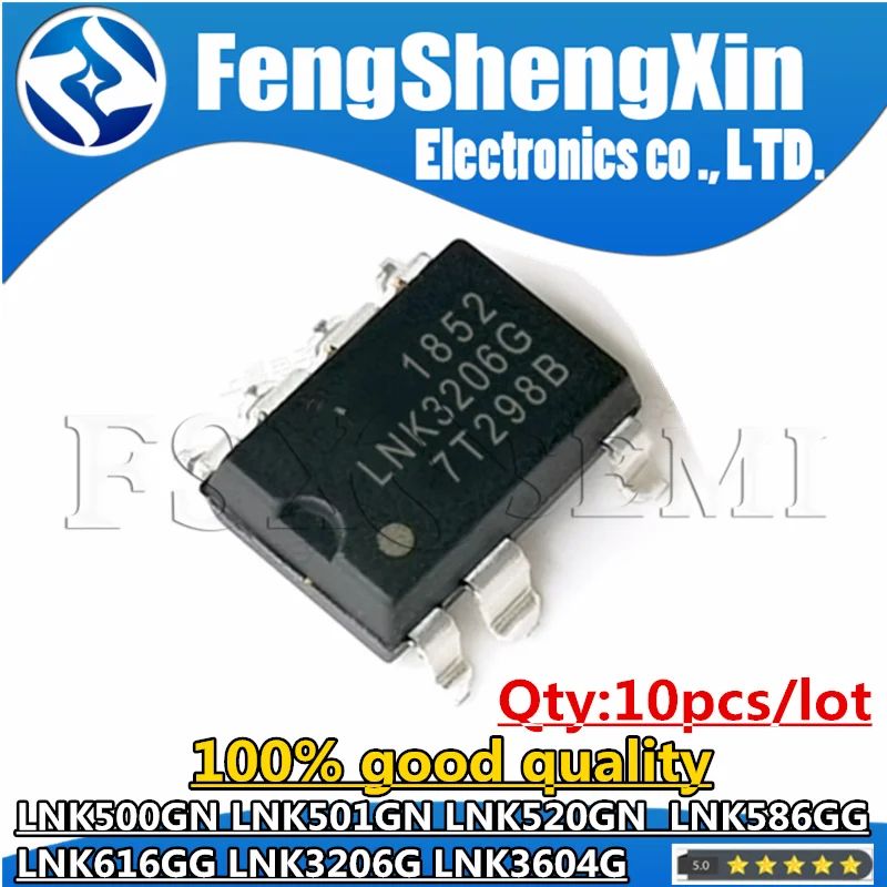 

10pcs LNK500GN LNK501GN LNK520GN LNK586GG LNK616GG LNK3206G LNK3604G SOP-7 Chips