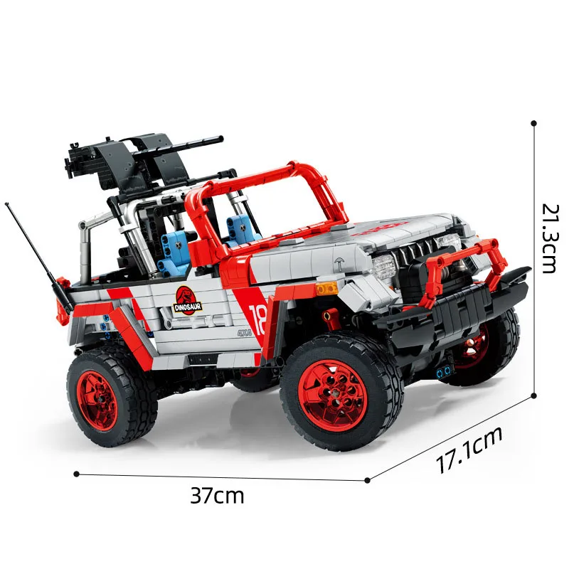 Technical Building Block Car Monsters Orv 1:14 Scale Jurassic 4x4 Jeeps Wranglers 2.4ghz Remote Control Vehicle Brick App Rc Toy