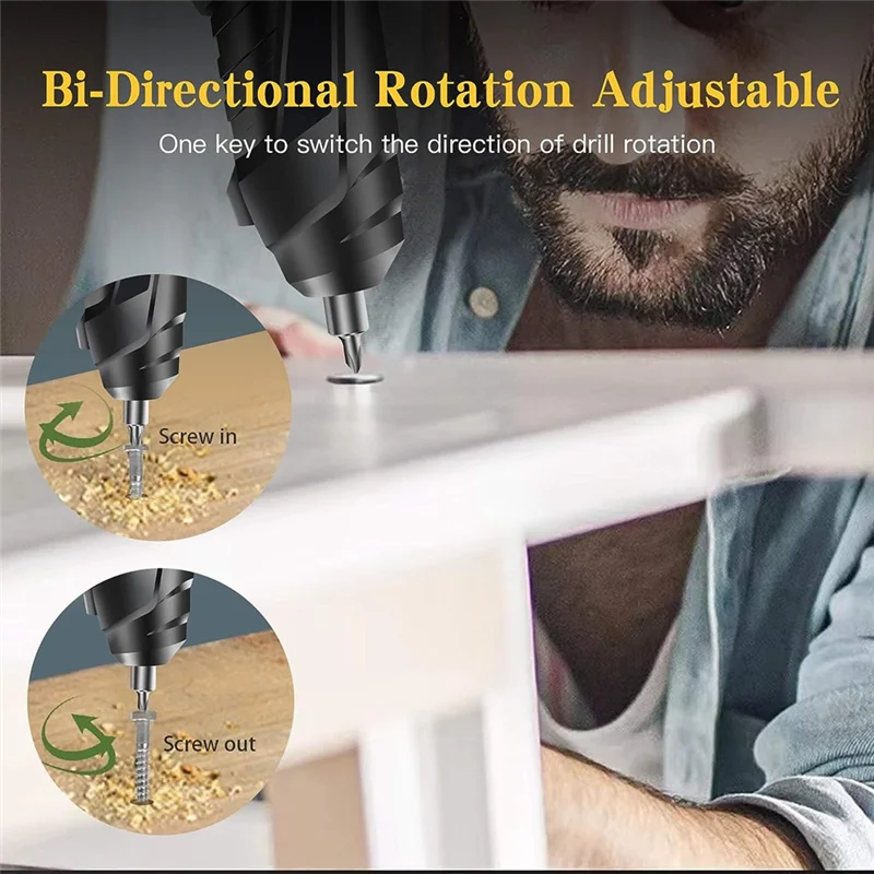 

AB42-47 PCS Electric Screwdriver Cordless Screwdriver Black Plastic+Metal 3.6V Cordless Drill Screwdriver Rechargeable