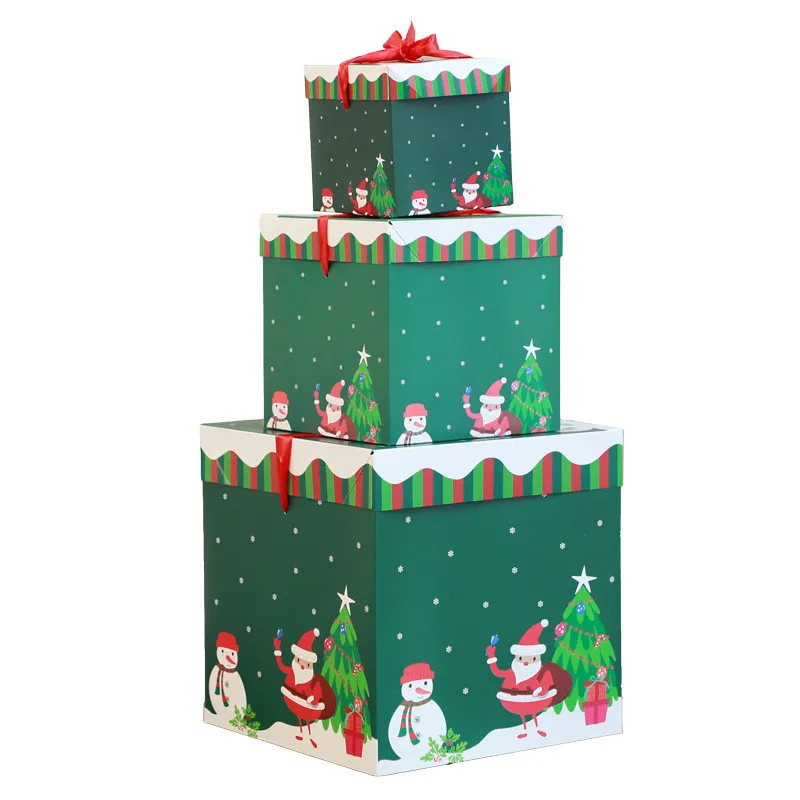Christmas Gift Packing Gift Boxes Merry Christmas Decorative Carton For Xmas Home Party Decor Navidad New Year Candy Box Case image 5