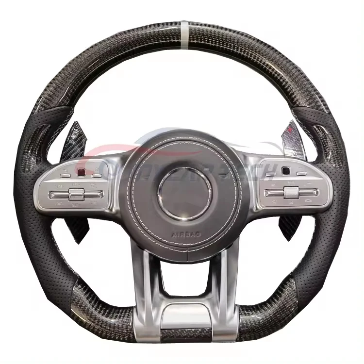 

Carbon Fiber and Leather Steering Wheel Assembly w/Paddle Shifter for Mercedes Benz W204 W205 W213 W212 W221 W166