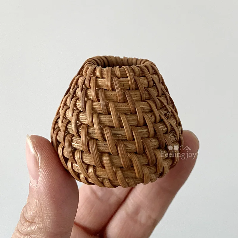 YESTARY BJD Dollhouse Miniature Decorations Woven Flower Pot For 1/6 1/4 Blythe Doll House Furniture Accessories Miniature Items