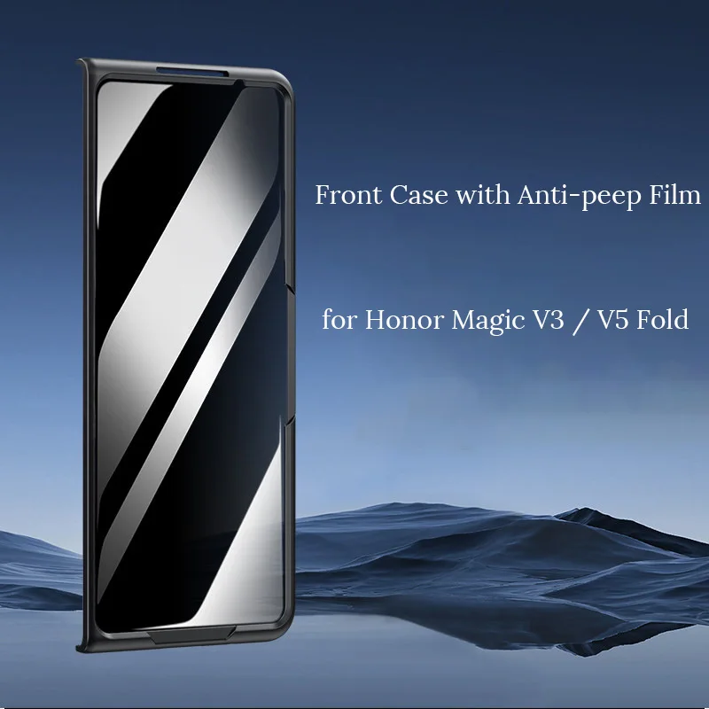 

Front Case for Honor Magic V5 V3 Fold with Privacy Tempered Glass Film Shockproof Mobile Phone Anti-peep Screen Protector