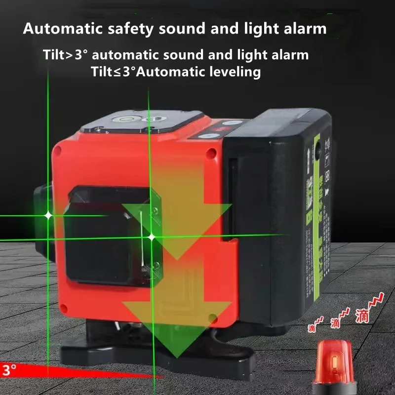 Imagem -04 - Nível Laser Mini 12 16 Linhas 3d 4d Autonivelamento 360 Horizontal e Vertical Cruz Super Poderoso Verde Portátil Linha de Raio Laser
