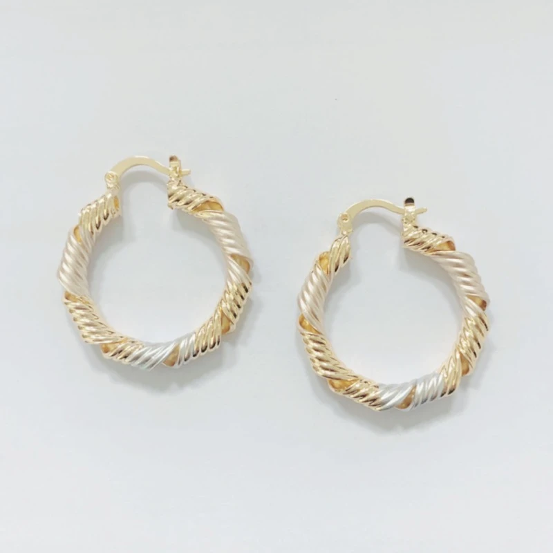 European and American Minority Design Retro Fried Dough Twists Earrings Simple and Versatile,Cool and High-Level Female Earrings