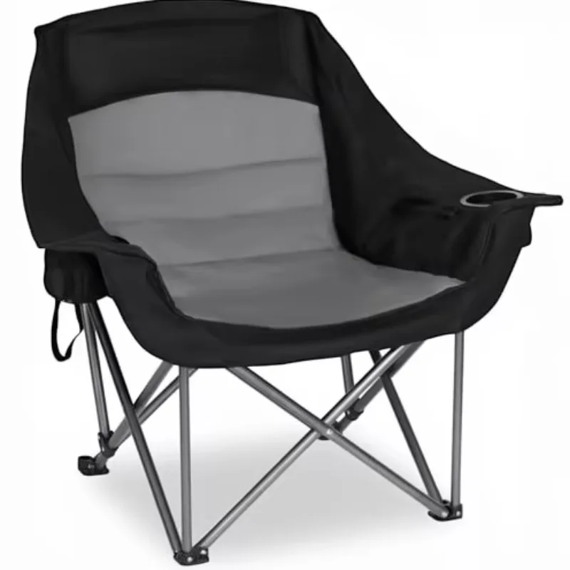 XL Camping Chair for Adults, Heavy-Duty Load-Bearing 500lb Outdoor Foldable Rectangular with Pad, Portable Lawn Camping