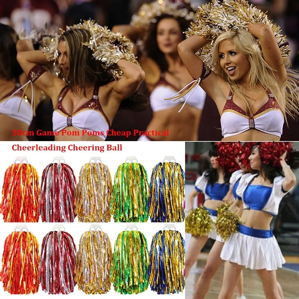30cm Game Pom Poms Multicolors Come On Props Cheap Practical Cheerleading PET Cheering Ball Dance Party Concert Decorator