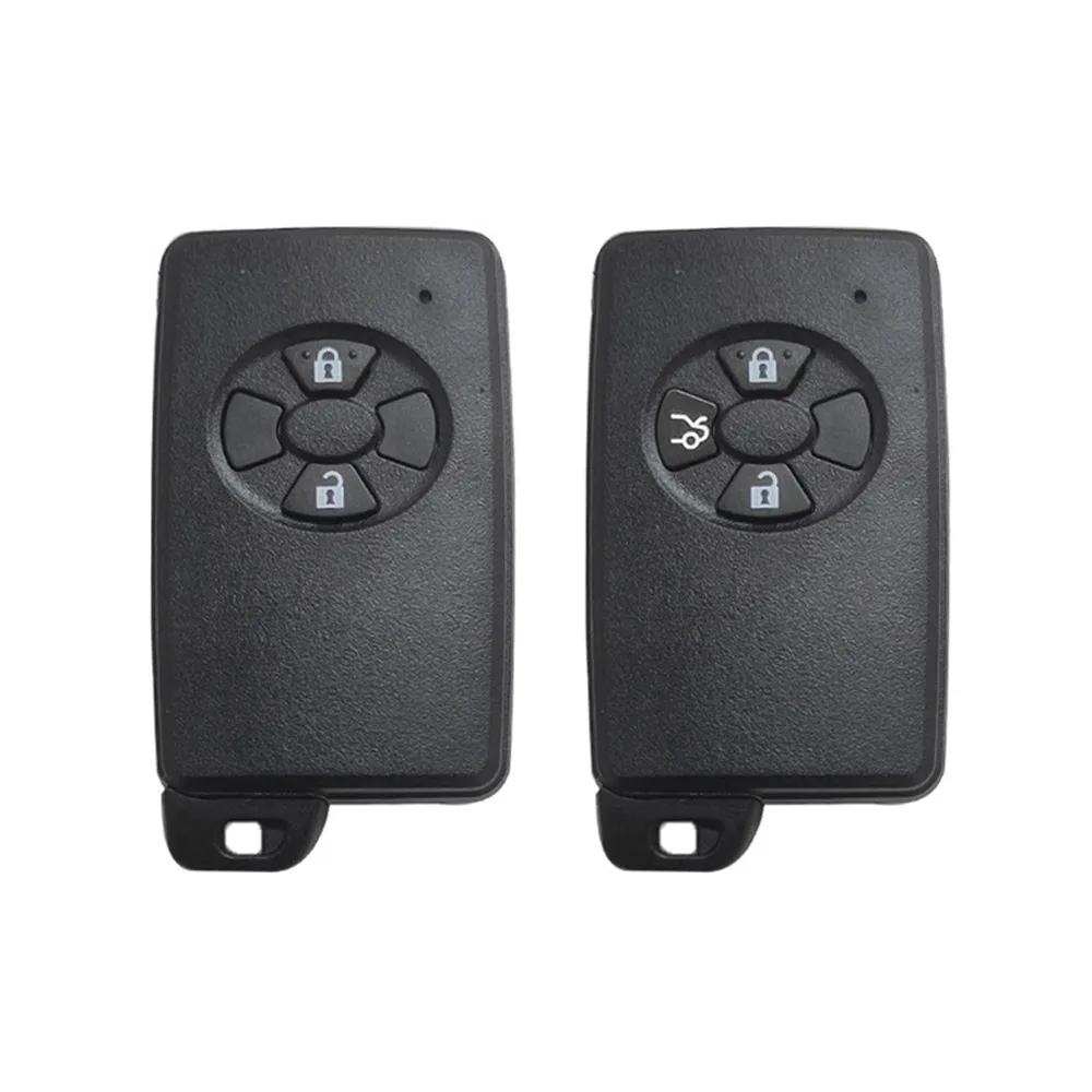 2/3 Buttons Replacement Smart Card Remote Car Key Shell Case Fob for Toyota Reiz Avalon Previa Alphard Prius Black Color