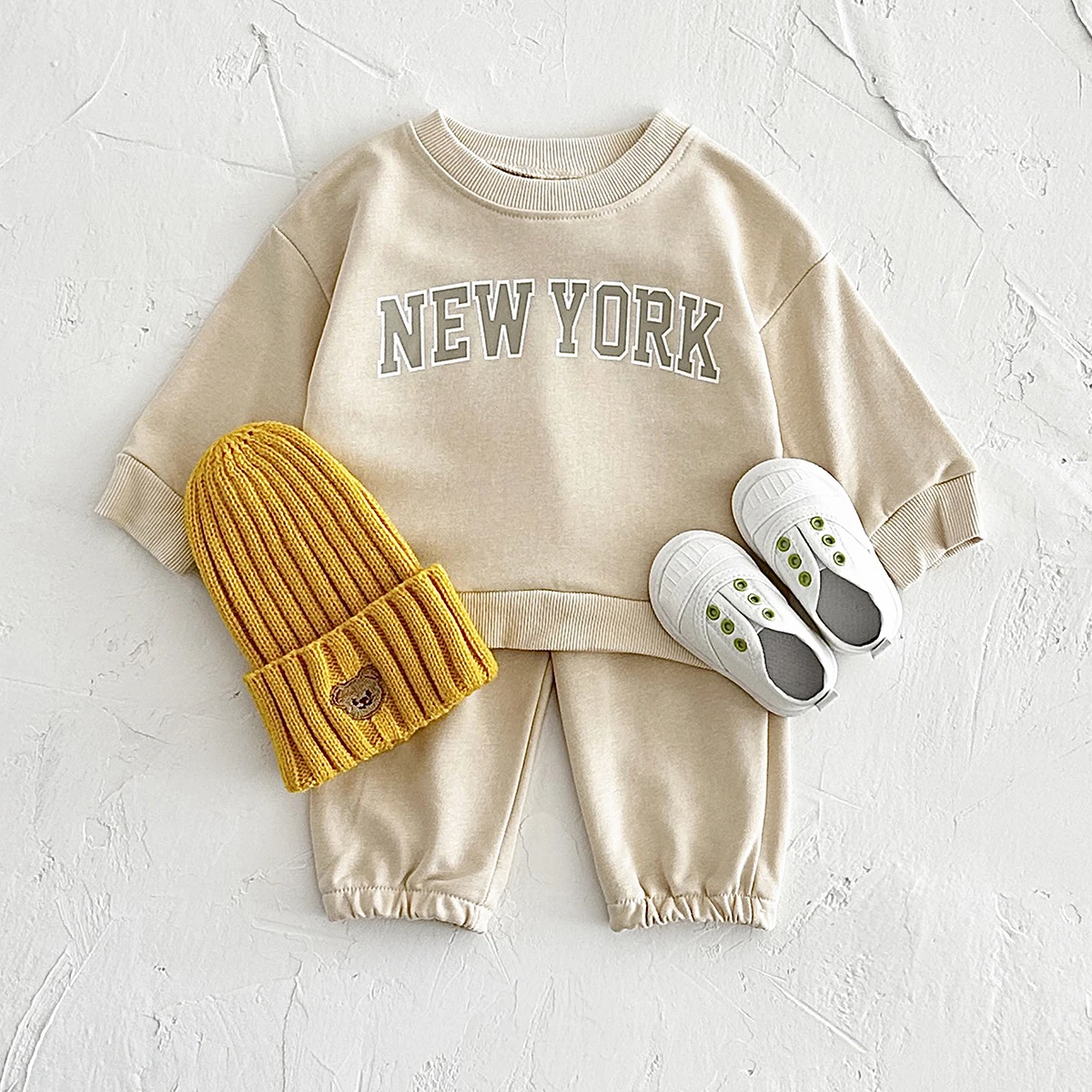 2024 Baby Sets 0-3Y Newborn Infant Baby Boy Clothes New York Letter Long Sleeve Pullover Top+Pants Autumn Baby Girl Clothing