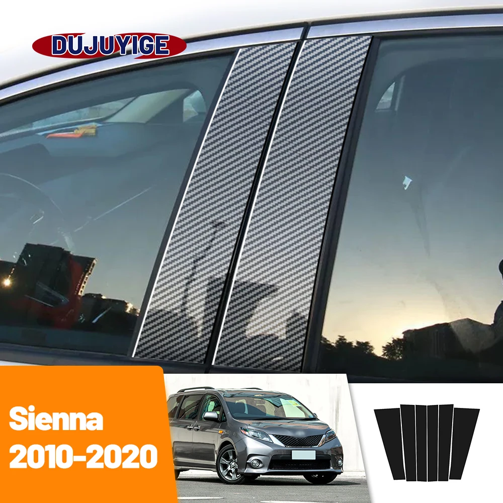 

For Toyota Sienna 2010-2020 2011 2012 2013 2014 2015 Carbon Fiber Window Door Column Deal B C Pillar Post Cover Trim Sticker