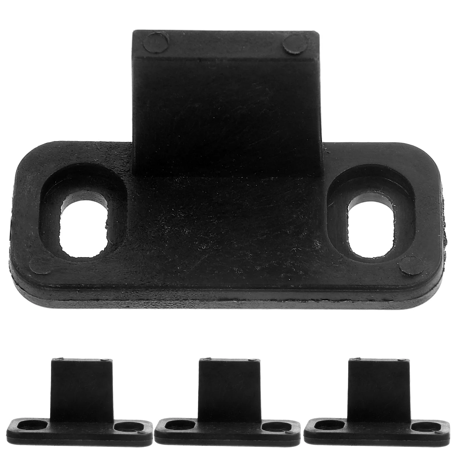 4 Pcs Door Swing Stopper Sliding Closet Track Guide Barn Guides for Bottom Floor Black Hardware