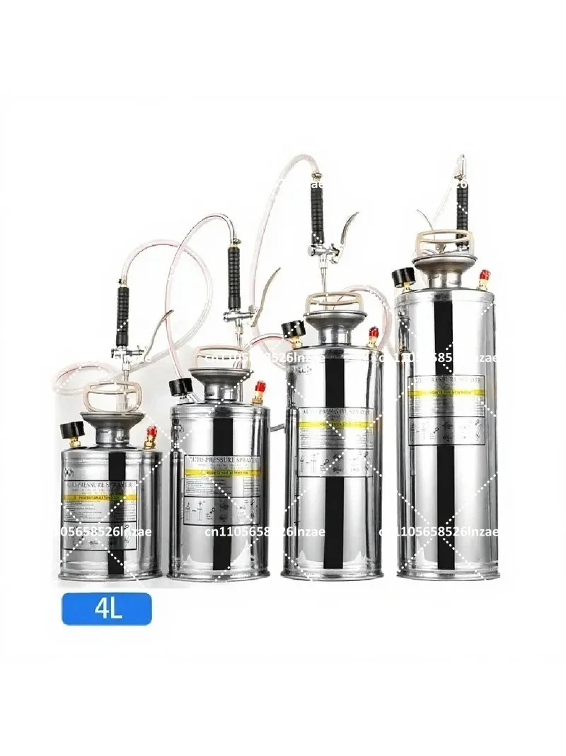 Stainless Steel 4L-10L Manual Pressure Sprayer for Gardening, Car Washing, Watering, High Pressure Pneumatic Sprayer