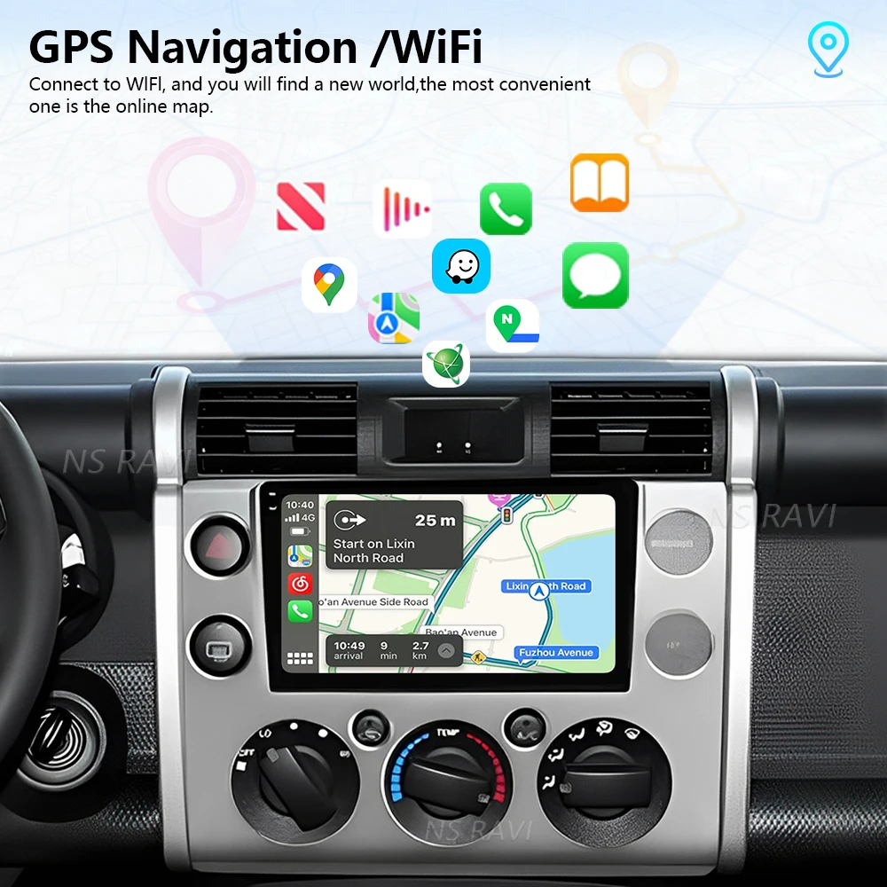 For Toyota FJ Cruiser J15 2006 - 2020 Carplay Auto Qualcomm DSP Multimedia Stereo BT 360 Camera Snapdragon Wireless Android 16 view 4