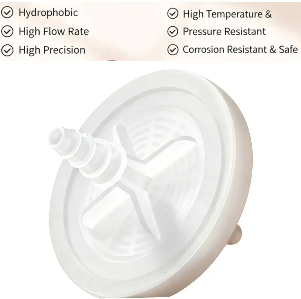 5Pcs 0.22/0.45μm PTFE Hydrophobic Butterfly Vent Filter Water Block Air Sterilizing Filter Universal Replacement For Various Lab