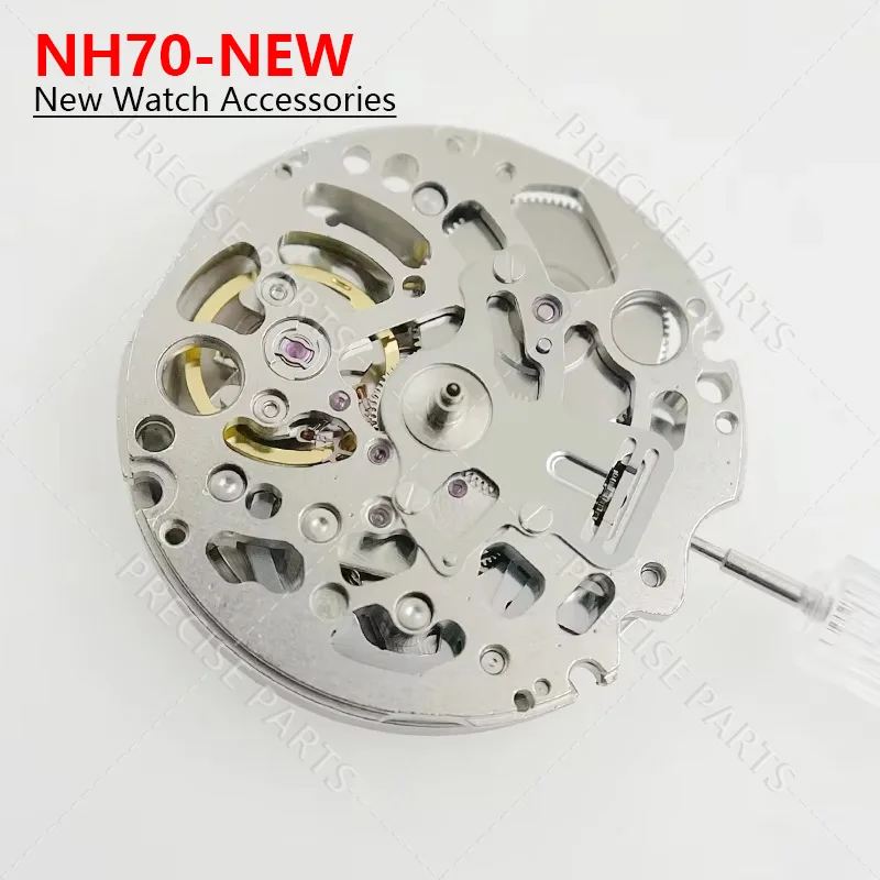 Automatic Mechanical NH70A Hollow Watch Movement Automatic Watch Movement 21600 BPH 24 Gemstones High-Precision Fit Fully