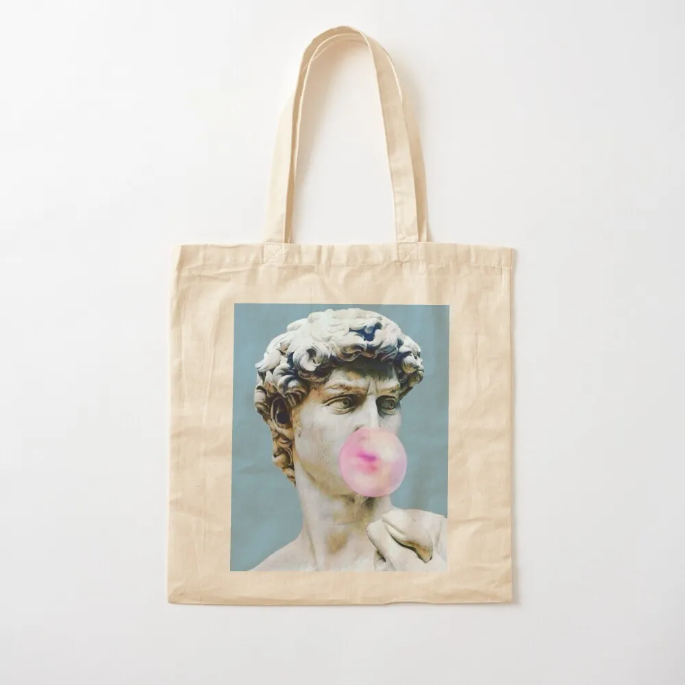 The Statue of David (Michelangelo) with Bubblegum Tote Bag