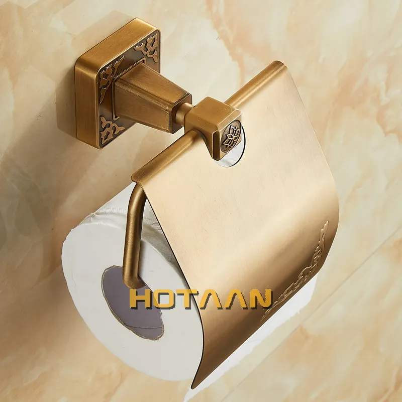 .,Solid AluminiumToilet Paper Holder Antique Brass Color Tissue Roll Paper Box Classic Bathroom Accessories YT-14192