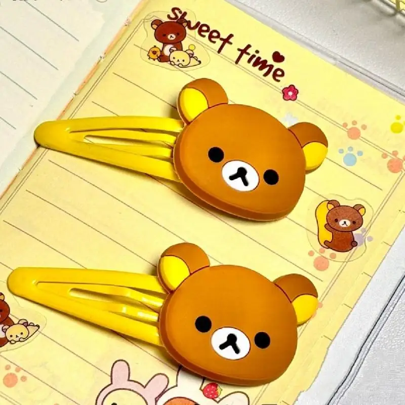 New Kawaii Rilakkuma Hairpin Cute Cartoon Japanese Anime Bb Clip Anime Peripheral Headwear Student Hair Decoration Girl Gifts